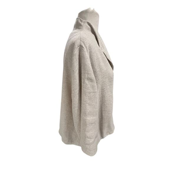 Eileen Fisher Silk Linen Blend Ivory Jacket PL Lagenlook Career Open Cardigan - Picture 4 of 8